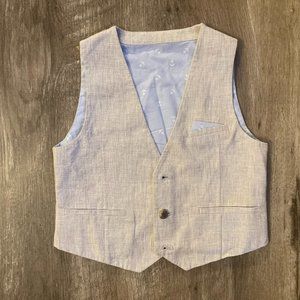 Tan boys vest with light blue inside
